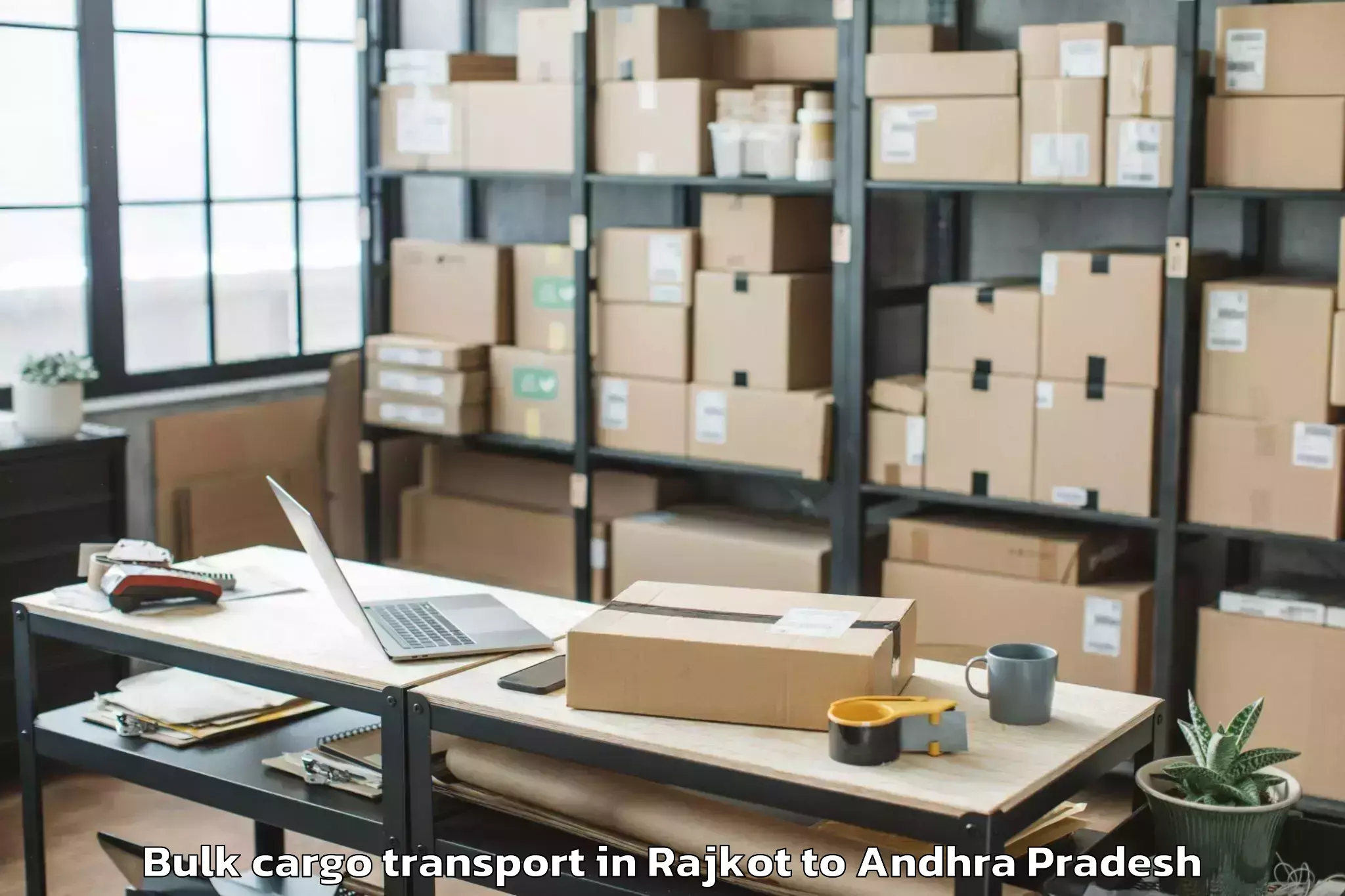 Professional Rajkot to Abhilashi University Guntur Bulk Cargo Transport